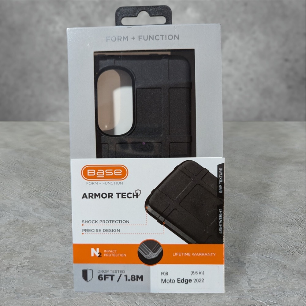 Base Armor Tech Case For Moto Edge 2022 Black Form/Function N2 Impact Protect W7